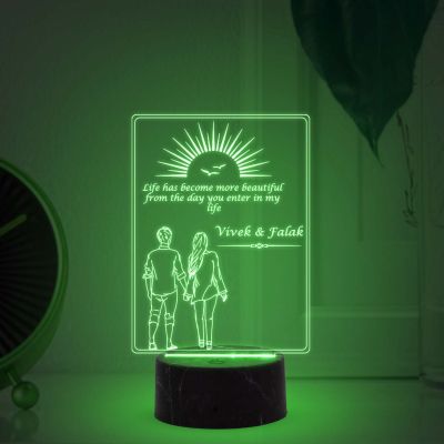 Walking Couple Night Lamp (Customized Name)